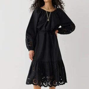 J. Crew Black Eyelet Cotton Dress XL NWT $198